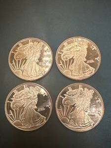 Lot of 4 .999 Investment Grade Copper Rounds