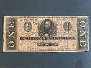 Genuine 1864 $1 Confederate Bill