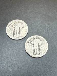 Lot of 2 Standing Liberty Quarters