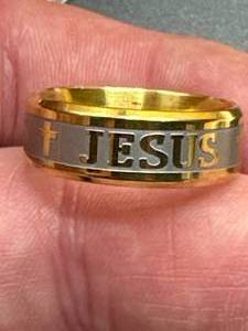 New Jesus Ring (appears size 7 or 8)
