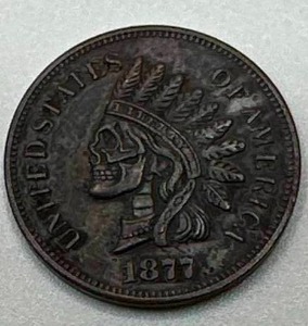 1877 Indian Head Hobo Penny