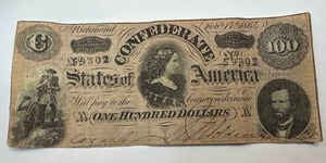 1864 $100 Confederate Bill