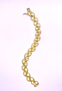 Genuine 18K Solid Brushed Gold Bracelet