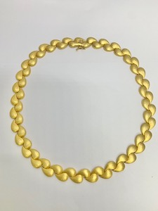 Genuine 18K Solid Brushed Gold Necklace