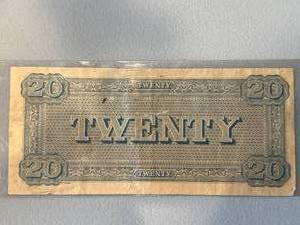 lot 8 image: Genuine 1864 $20 Bill (high grade)