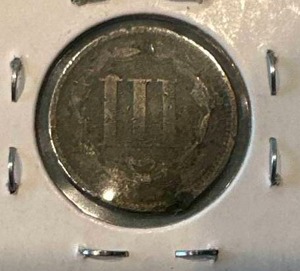 lot 15 image: 1866 Three Cent Nickel