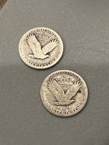 lot 24 image: Lot of 2 Standing Liberty Quarters