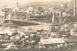 lot 139 image: View of Minneapolis from Old Winslow House 1876 Framed Photograph Print