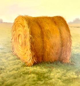 lot 140 image: Bales Morning Haze Original Framed Oil Painting by Todd Voss
