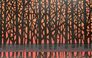 lot 150 image: Cathedral Forest Limited Edition Framed Wood Cut Print by Charles Beck