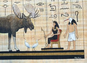 lot 164 image: Moose in Egypt Signed Framed Print by Peter Ross