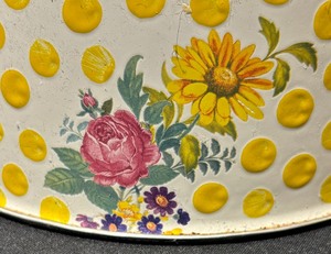 lot 150A image: MacKenzie-Childs Buttercup Floral Polka Dot Pet Bowl