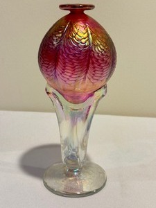 lot 33 image: Ron Mynatt Hand Blown Art Glass Oil Candle Holder