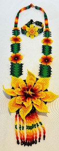 lot 115 image: Bright and Colorful Beaded Necklace and Bracelet Set
