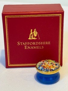 lot 111 image: Staffordshire Miniature Enamel Trinket Box