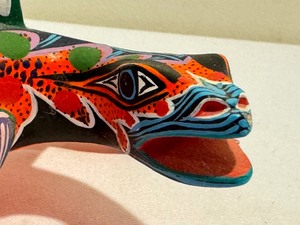lot 271 image: Oaxaca Mexico Wooden Hand Painted Gila Monster