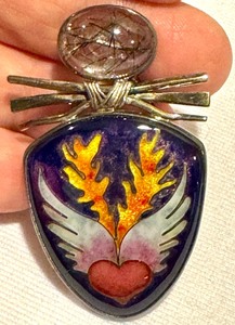 lot 360 image: Artisan Sterling and Enamel Pendant
