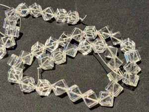 lot 261 image: Five Strands of Square Crystal Beads