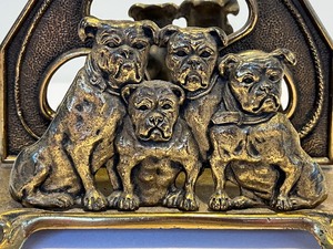 lot 255 image: Antique Art Nouveau H.L. Judd Cast Iron Bulldog Letter Holder