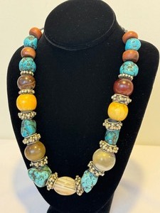lot 174 image: Beaded Necklace including Turquoise Beads