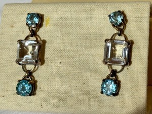 lot 193 image: Pair of Janice Girardi Sterling and Rhinestone Earrings