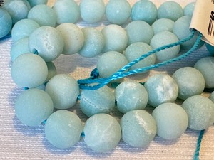 lot 230 image: (5) Strands of Mat Amazonite Round Beads, 12mm
