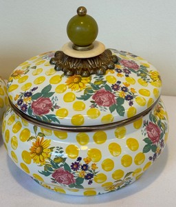 lot 239 image: Pair of Mackenzie-Childs Buttercup Yellow Dot Canisters