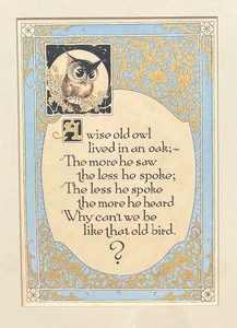 lot 204 image: A Wise Old Owl.... Framed Vintage Motto Print