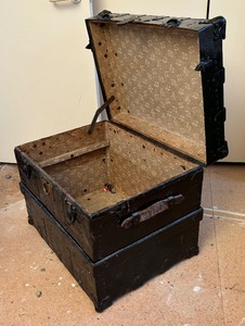 lot 296 image: Vintage Black Truck  Chest