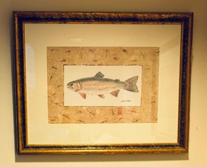 lot 298 image: Rainbow and Brook Trout Framed Prints by Peg Wheeler Hope