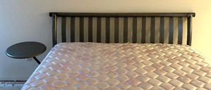 lot 299 image: Metal Queen Bed with Attached Side Table
