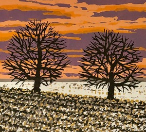 lot 348 image: Survivors Limited Edition Framed Wood Cut Print by Charles Beck