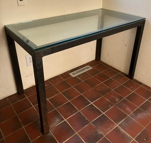 lot 381 image: Metal Glass Top Table