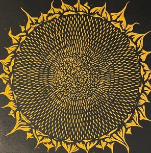 lot 398 image: Sunflower 5 Unframed Wood Cut Studio Proof by Charles Beck