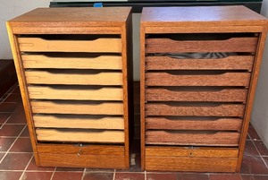 lot 469 image: Vintage Wooden Organizational Cabinets
