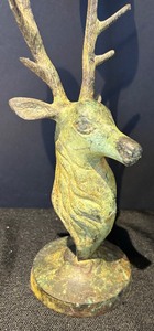 lot 491 image: Trio of Metal Deer Motif Candle Holders