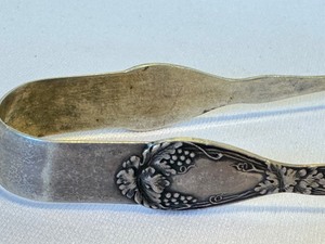 lot 458 image: Antique Sterling Silver Pickle Tongs