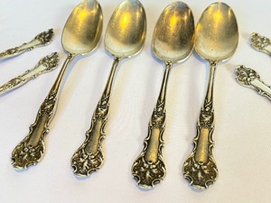 lot 457 image: (8) Antique Tablespoons  Soup Spoons, 1847 Roger Bros
