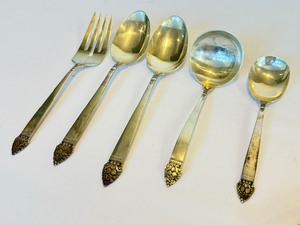 lot 10C image: Vintage Sterling Silver Oneida King Cedric Serving Utensils