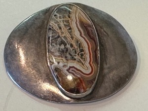 lot 29 image: Silver and Natural Stone Brooch