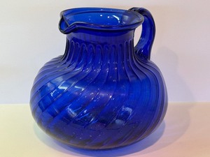 lot 431 image: Hand Blown Cobalt Blue Juice Pitcher