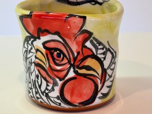 lot 432 image: Karin Kraemer Rooster Pottery Toothpick Holder