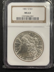 lot 20 image: 1881-S Morgan Dollar NGC MS63