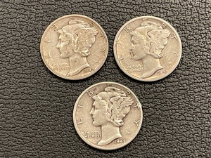 lot 31 image: Mercury Silver Dimes