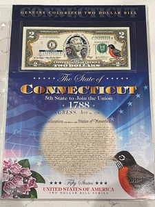 lot 46 image: Connecticut $2 Dollar Bill