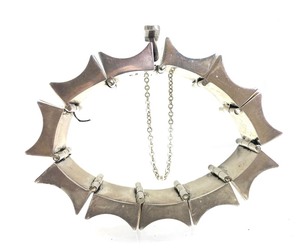 LARGE Vintage Taxco Chunky Sterling Silver Bracelet
