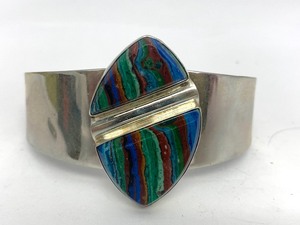 Beautiful Sterling Silver Casilica Stone Cuff Bracelet