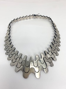 Heavy Thick Vintage Taxco Sculptural Sterling Silver Necklace