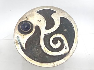 Vintage Southwestern Sterling Silver &amp Purple Gemstone Brooch