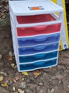 lot 363 image: Plastic Storage Cabinet 5-drawer
